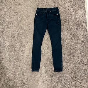 Express dark wash skinny mid rise jeans 2R